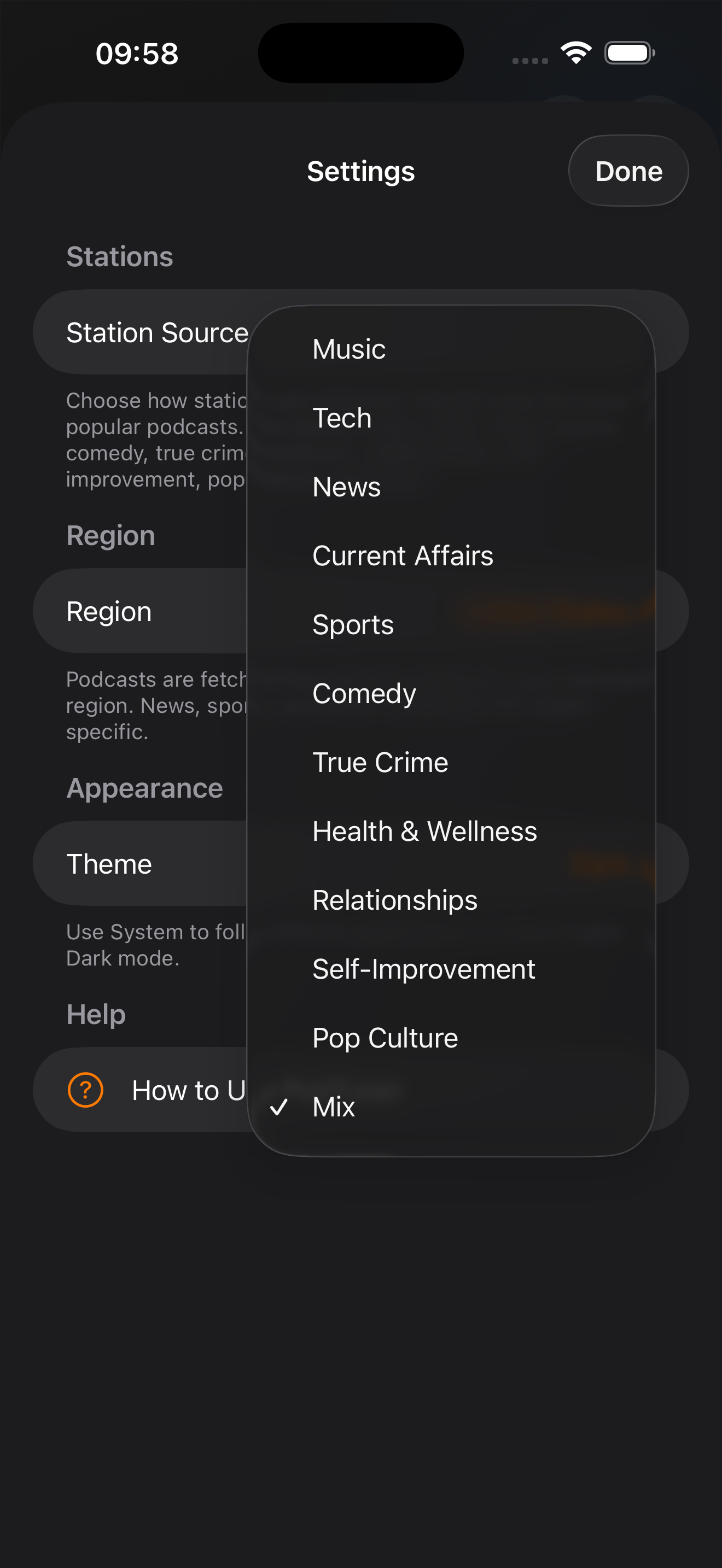 Settings and preferences